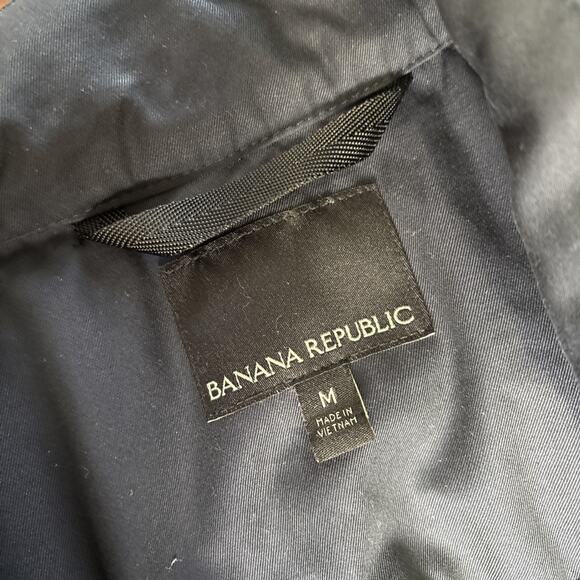 Banana Republic Men’s Water Repellent Coat Size M Preppy Blue Travel Commute - Picture 3 of 11